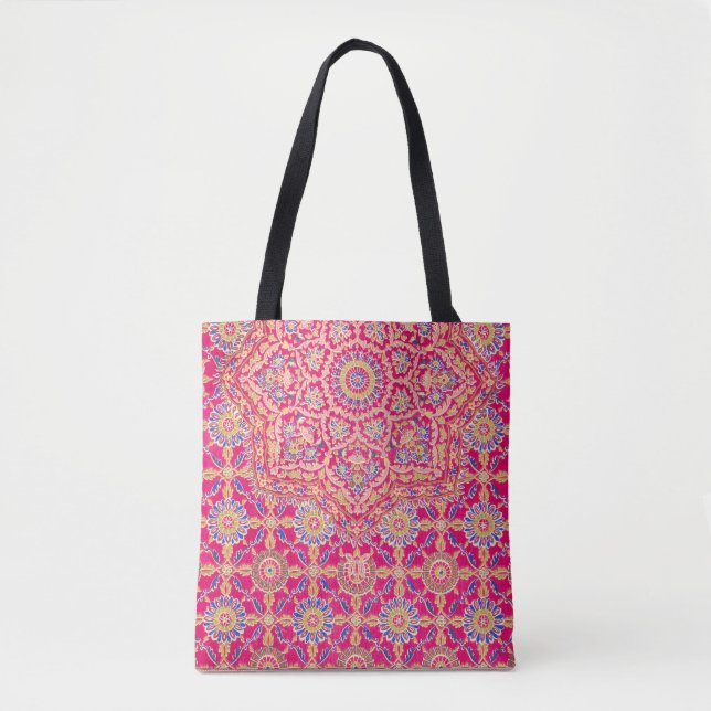Vintage Indian Embroidery Pattern Tote Bag (Front)