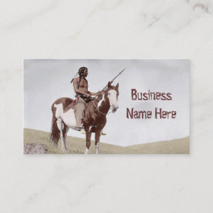Vintage Indian on Pony Business Cards