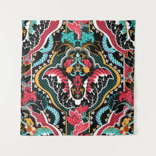 Vintage indian seamless pattern. Floral wallpaper Tapestry