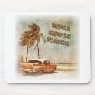 Vintage Indian Shores Beach Scene Mouse Pad
