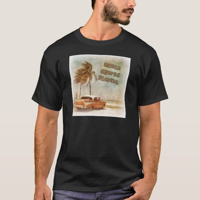 Vintage Indian Shores Beach Scene T-Shirt (Front)