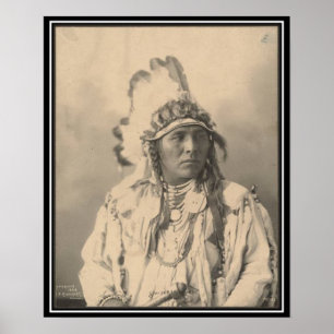 Vintage indian : Spotted Jack Rabbit, Crow - Poster