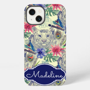 Vintage Indian Style Tiger Pattern Add Your Name iPhone 13 Case