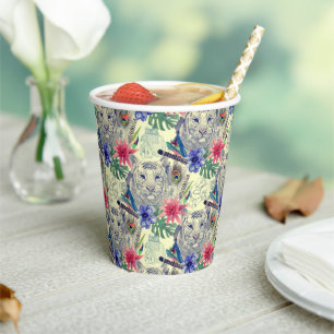 Vintage Indian Style Tiger Pattern Paper Cups