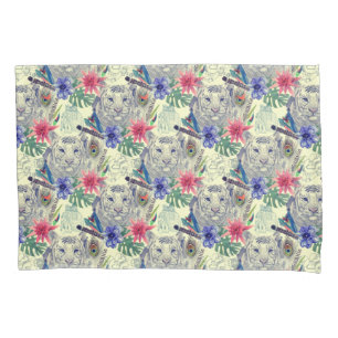 Vintage Indian Style Tiger Pattern Pillowcase