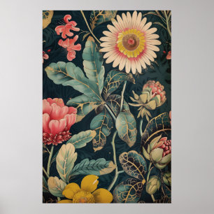 Vintage Indian Traditional Floral Art Print –