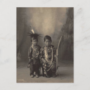 Vintage indian : Two Little Braves, Sac & Fox - Postcard