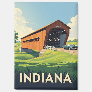 Vintage Indiana Covered Bridge Magnet