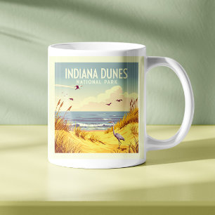 Vintage Indiana Dunes National Park  Coffee Mug