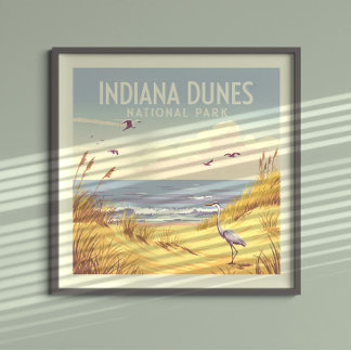 Vintage Indiana Dunes National Park Poster