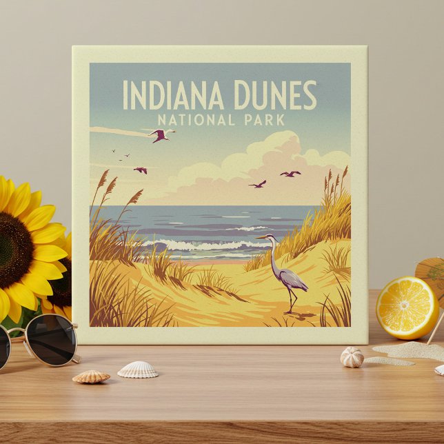 Vintage Indiana Dunes National Park  Tile (Creator Uploaded)