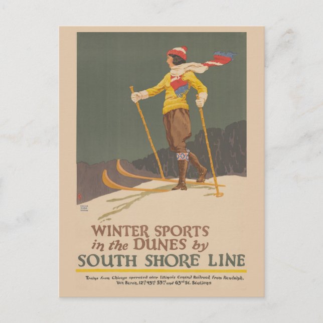 Vintage Indiana Dunes State Park Travel Postcard (Front)