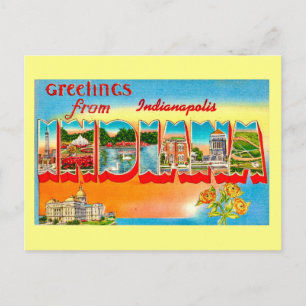 Vintage Indiana Greeting Postcard