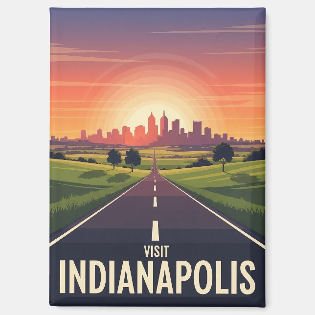 Vintage Indiana Indianapolis Magnet (Front)