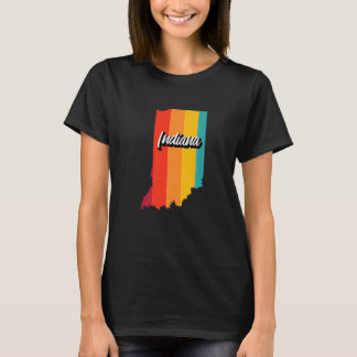 Vintage Indiana Retro 70s Stripes Indiana Us State T-Shirt