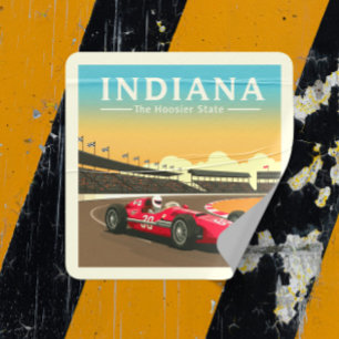 Vintage Indiana Square Sticker