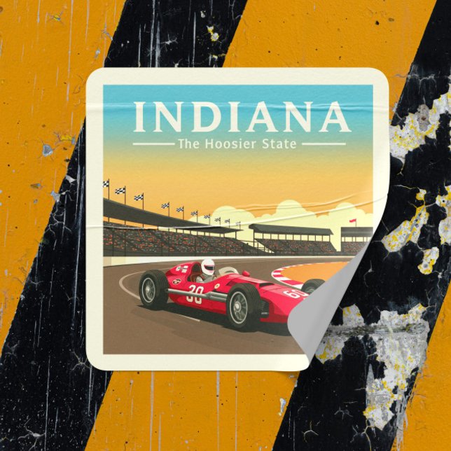 Vintage Indiana Square Sticker (Creator Uploaded)