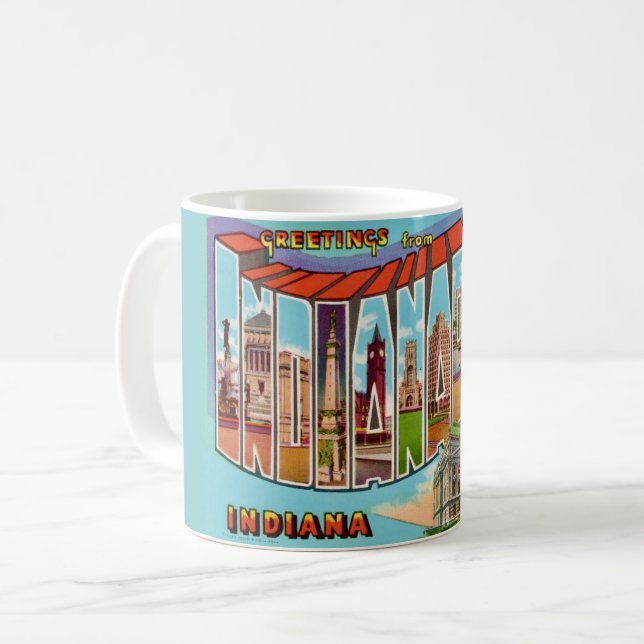 Vintage Indianapolis Greeting  Coffee Mug (Front Left)