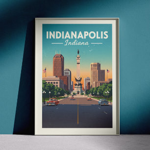 Vintage Indianapolis Indiana Poster