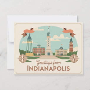 Vintage Indianapolis Postcard Greetings from