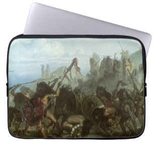 Vintage Indians, Bison Dance by Karl Bodmer Laptop Sleeve