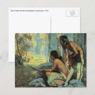 Vintage Indians, Taos Turkey Hunters by Couse Postcard