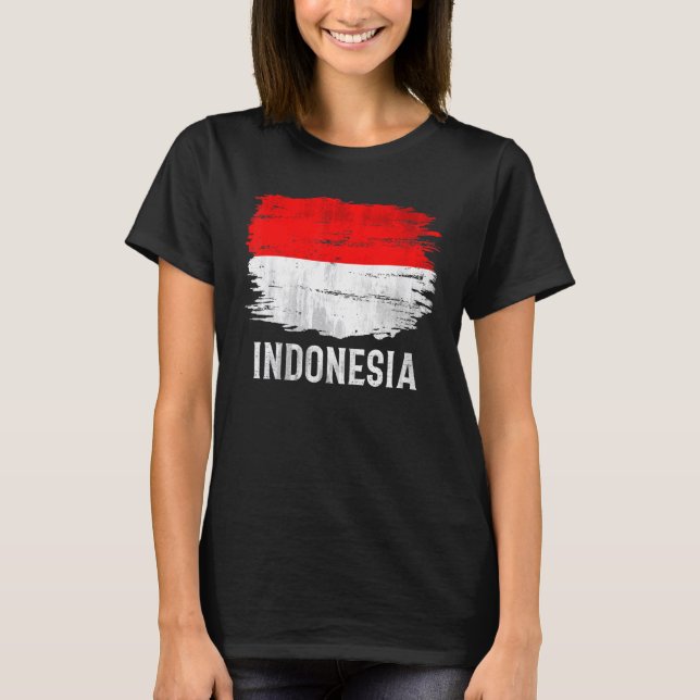 Vintage Indonesia Flag For Indonesian   T-Shirt (Front)