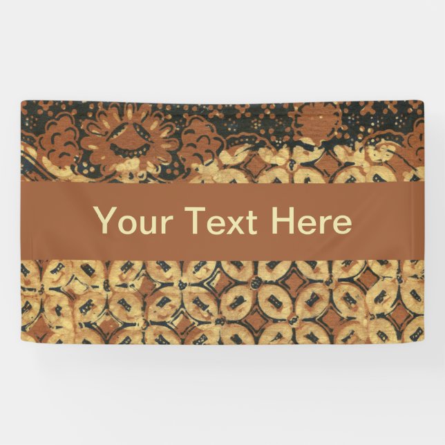 Vintage Indonesian Batik Kawung Pattern Rustic Banner (Horizontal)