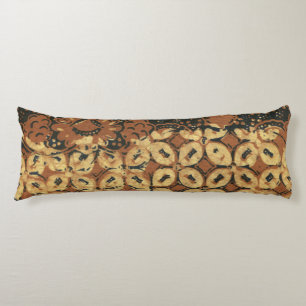 Vintage Indonesian Batik Kawung Pattern Rustic Body Cushion