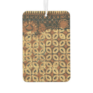 Vintage Indonesian Batik Kawung Pattern Rustic Car Air Freshener