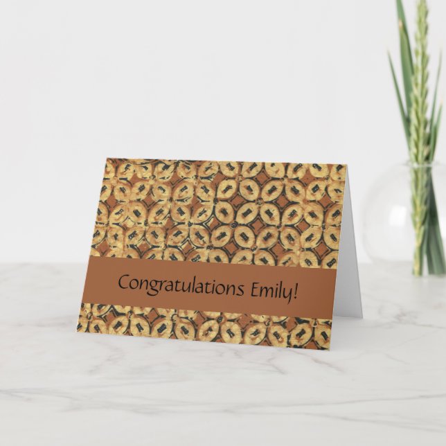 Vintage Indonesian Batik Kawung Pattern Rustic Card (Front)