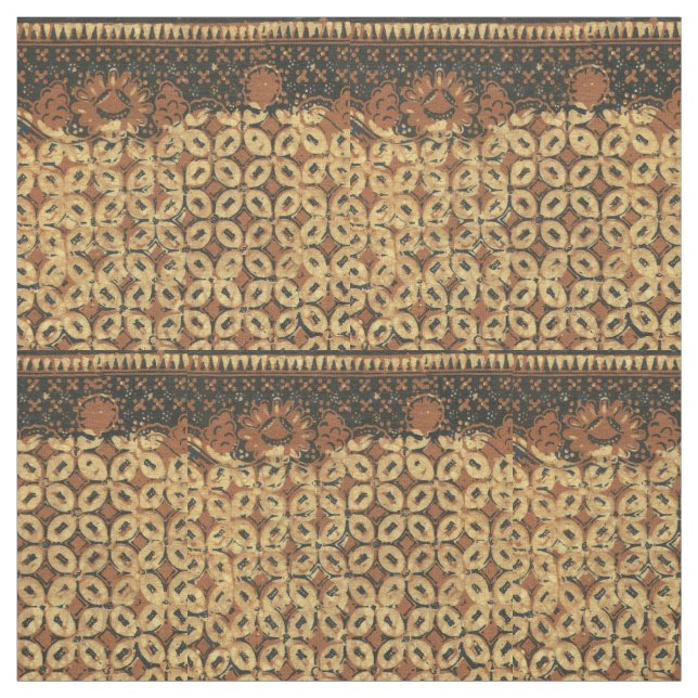 Vintage Indonesian Batik Kawung Pattern Rustic Fabric (Swatch)