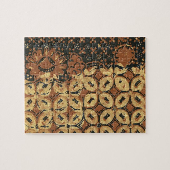 Vintage Indonesian Batik Kawung Pattern Rustic Jigsaw Puzzle (Horizontal)