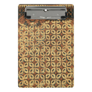 Vintage Indonesian Batik Kawung Pattern Rustic Mini Clipboard