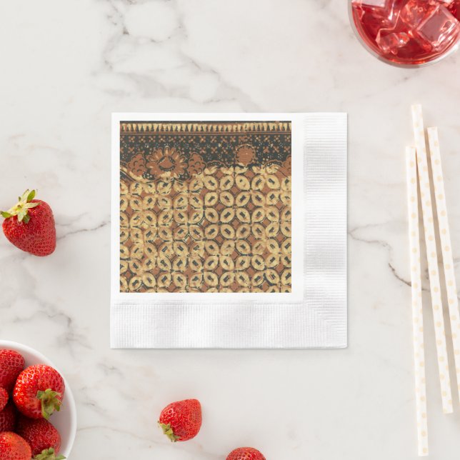 Vintage Indonesian Batik Kawung Pattern Rustic Napkin (Insitu)