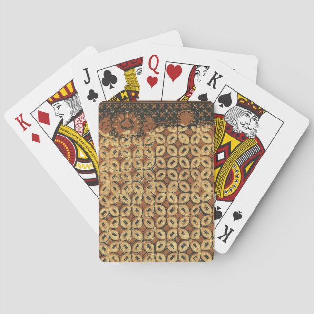 Vintage Indonesian Batik Kawung Pattern Rustic Playing Cards (Back)
