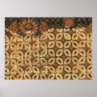 Vintage Indonesian Batik Kawung Pattern Rustic