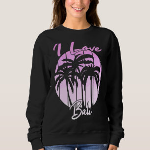 Vintage Indonesian Vacation Bali Palm Trees I Lov Sweatshirt