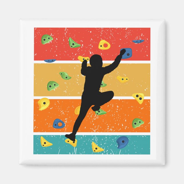 Vintage Indoor Rock Climbing Magnet (Front)