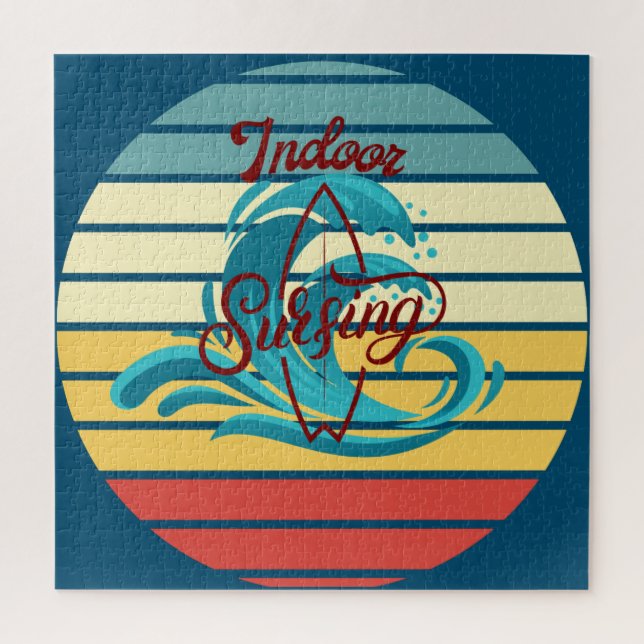 Vintage Indoor Surfing Jigsaw Puzzle (Vertical)