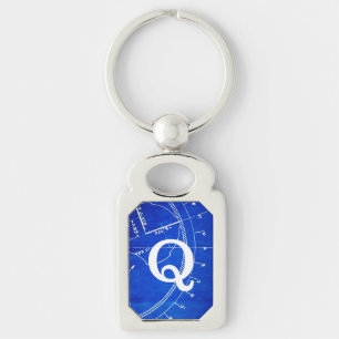 Vintage Industrial Blueprint Patent Art Key Ring