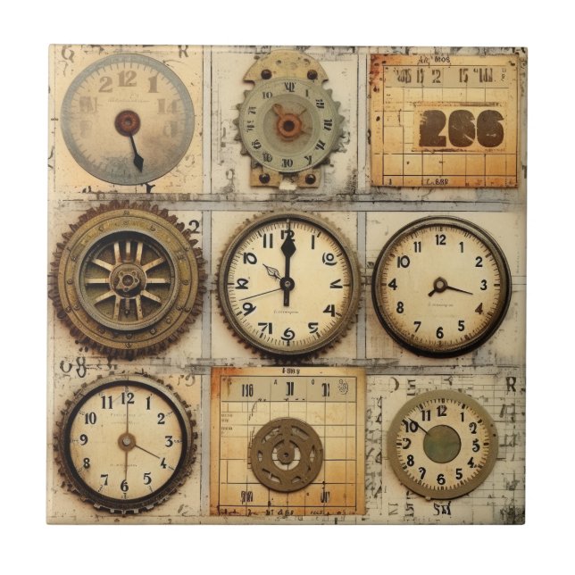 Vintage Industrial Grunge Tile (Front)