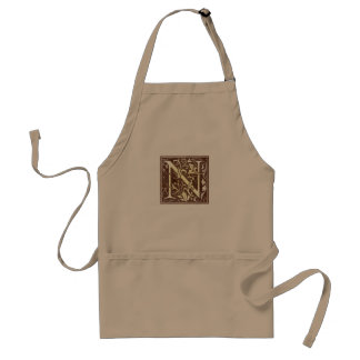 Vintage Initial N Standard Apron