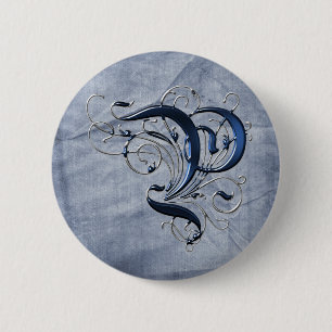 Vintage Initial P 6 Cm Round Badge