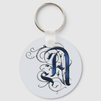 Vintage Initials A Key Ring