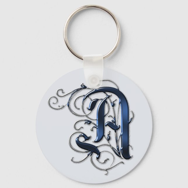 Vintage Initials A Key Ring (Front)