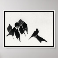 Vintage Ink Crows Illustration