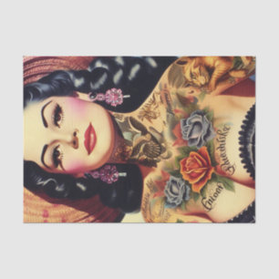 Vintage Inked Pin-up Tissue Paper