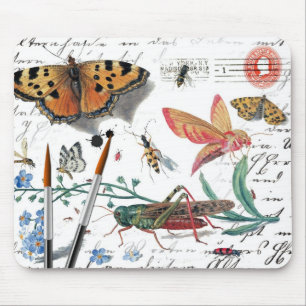Vintage Insect Letter and postmark Mouse Pad