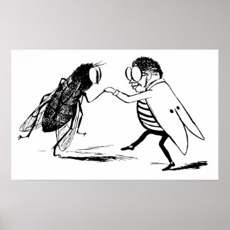 Vintage Insects Dancing; Bluebottle Fly Poster